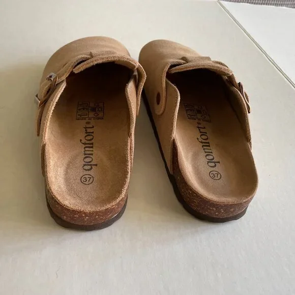 Qomfort Boston style sand suede clog 37 - Picture 2 of 5